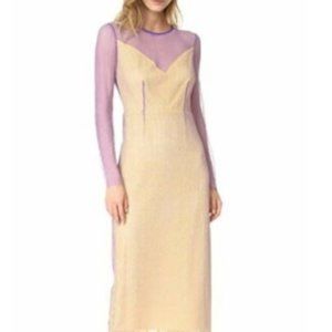 NWT DVF Violet / Yellow L/S Layered Dress sz12